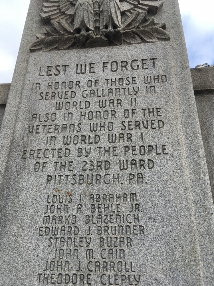23rd Ward World War I and World War II Honor Roll