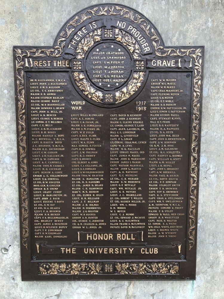 University Club Great War Memorial
