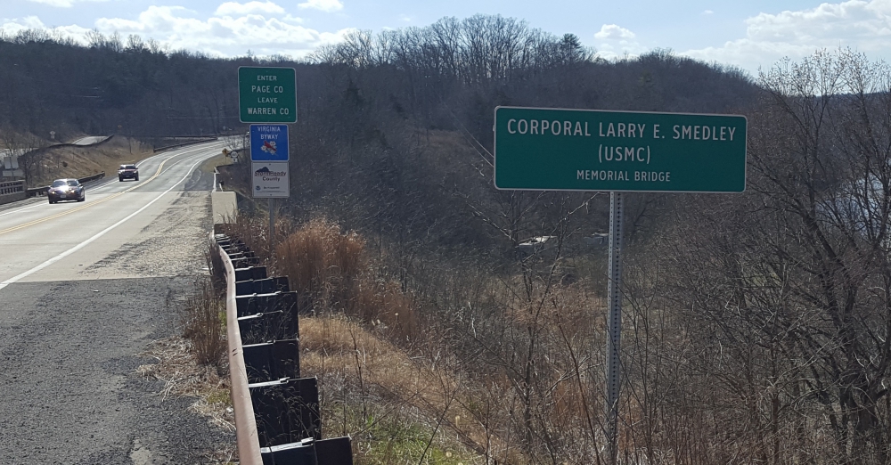Warren County, Virginia CPL Larry E Smedley USMC Memorial Bridge