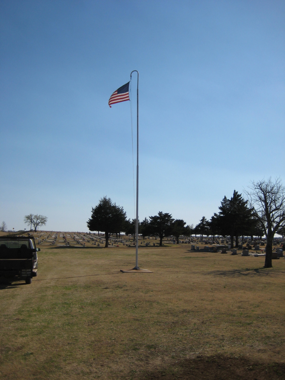 Cushing, Oklahoma - Fairlawn-New Zion Cemetery Memorial Flagpole
