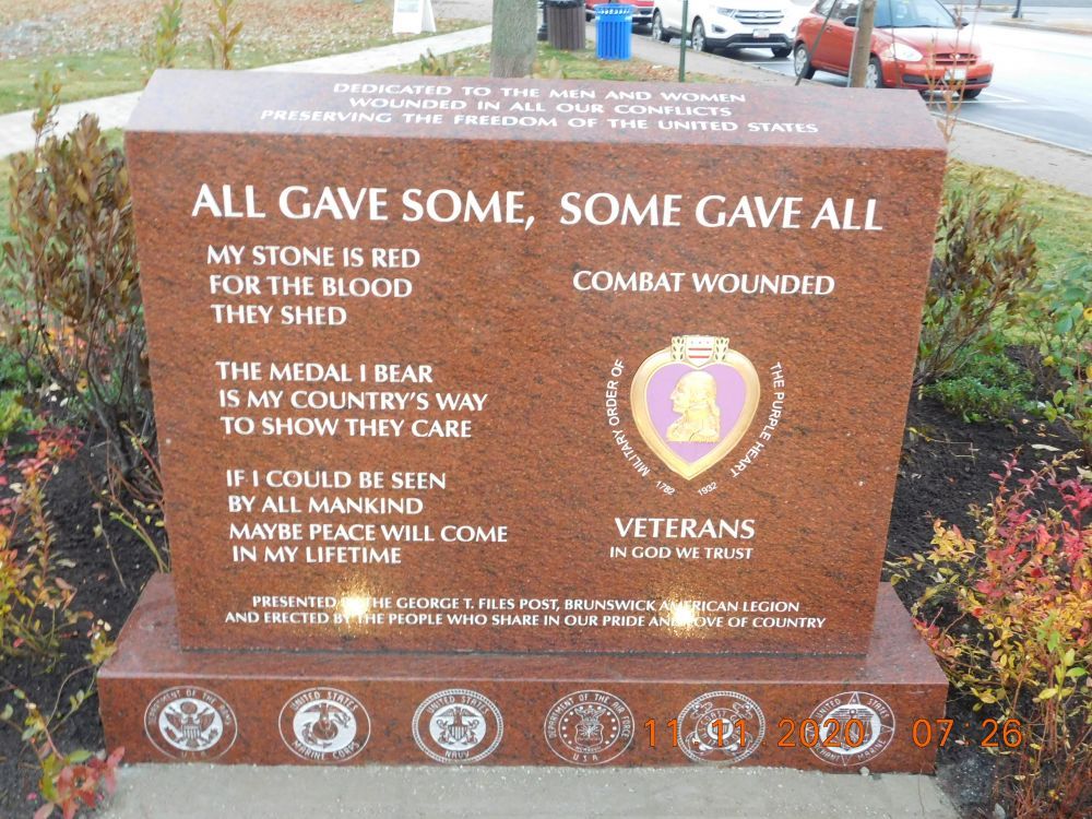 The Veterans Plaza, Brunswick, Maine