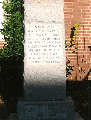 Robert A. Fields Memorial (WWII), Clinton