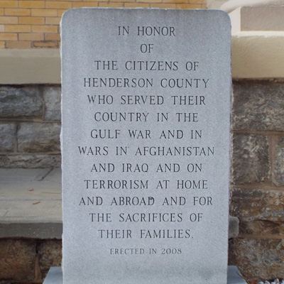 Henderson County Gulf War, Iraq and Afghanistan Memorial, Hendersonville 