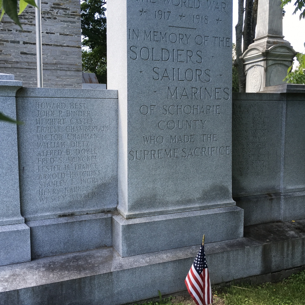 Schoharie County WWI, WWII, Civil War, and Vietnam Memorials