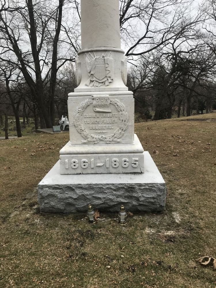 Our Heroes, Civil War Memorial, Bluff City Cemetery, Elgin, Illinois