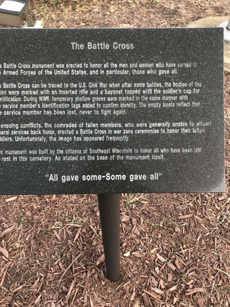 Battle Cross, Southern Wisconsin Veterans Memorial Cemetery, Union, Wisconsin