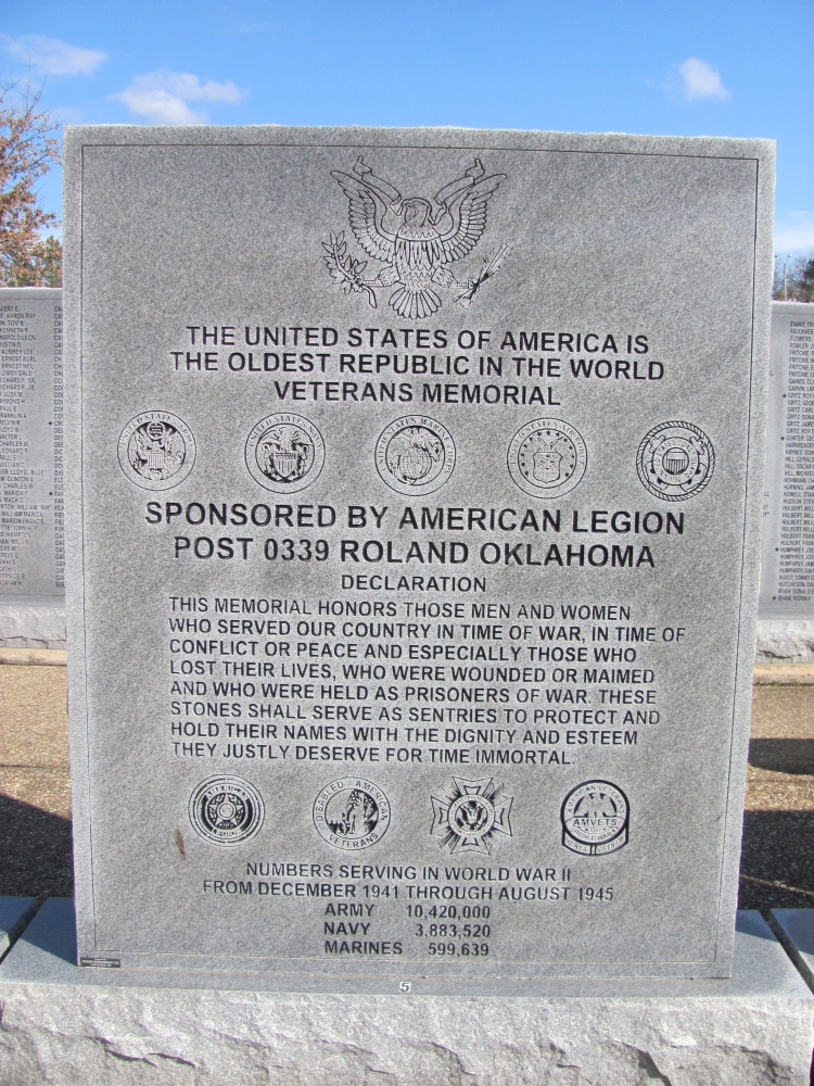 Roland American Legion Post 339 Veterans Stones