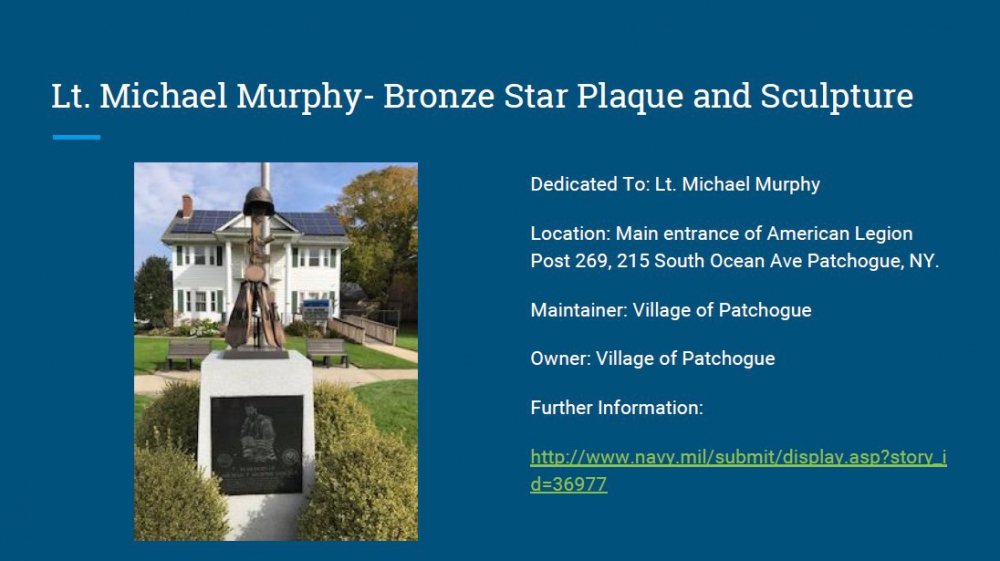 Lt. Michael Murphy - Bronze Star Plaque and Sculpture