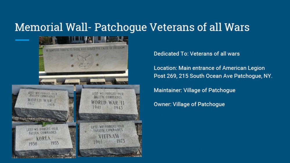 Memorial Wall - Patchogue Veterans Monument