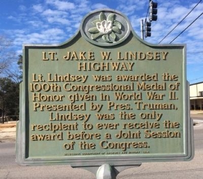 Lt. Jake W. Lindsey Highway, Medal of Honor