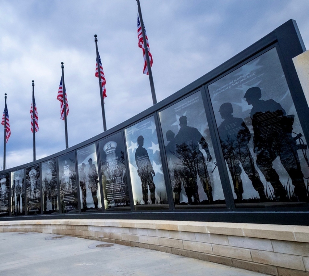 Veterans Memorial Plaza and Freedom Wall
