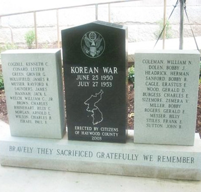 Haywood County Korean War Memorial, Waynesville