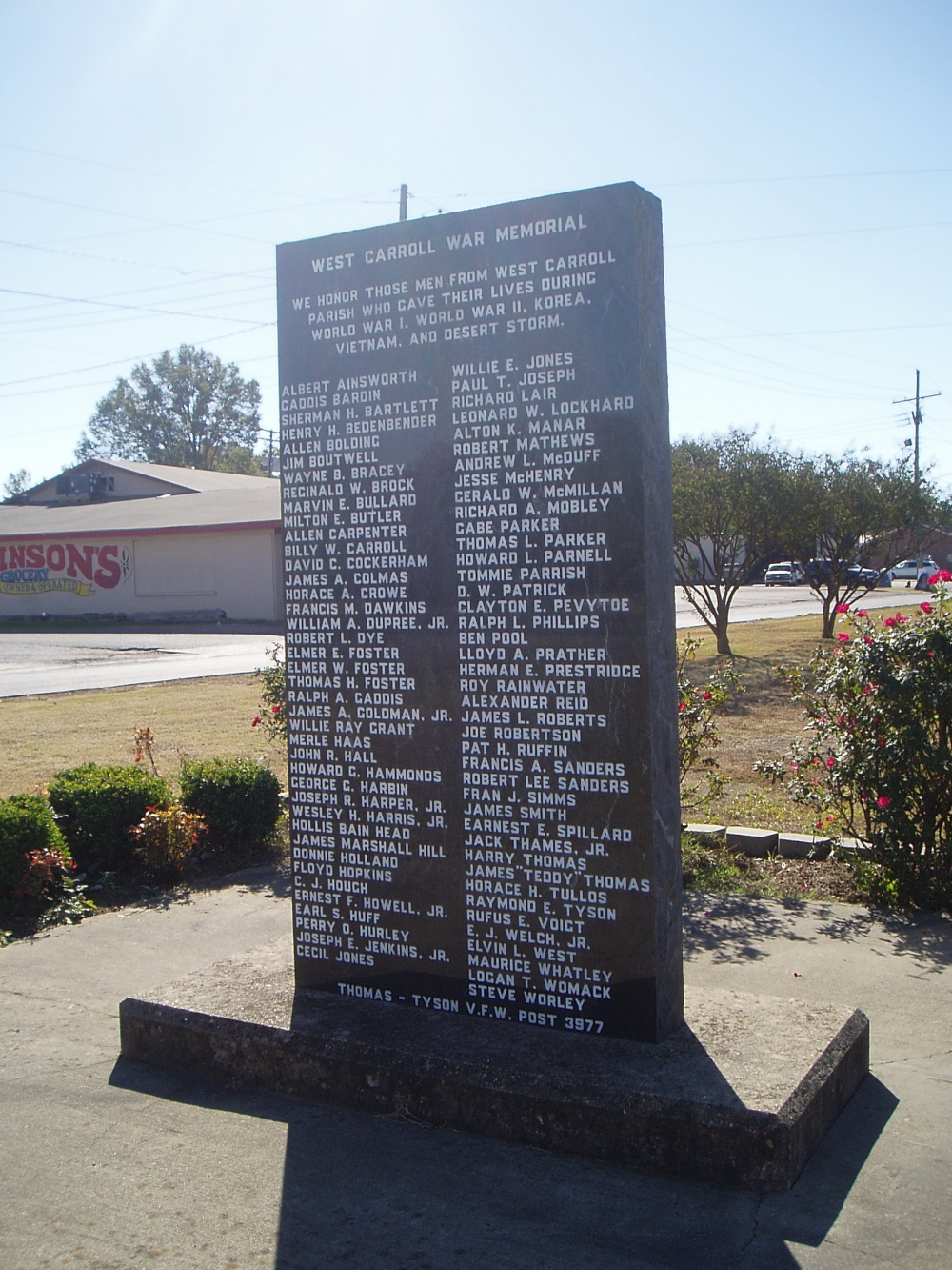 West Carroll Parish War Memorial