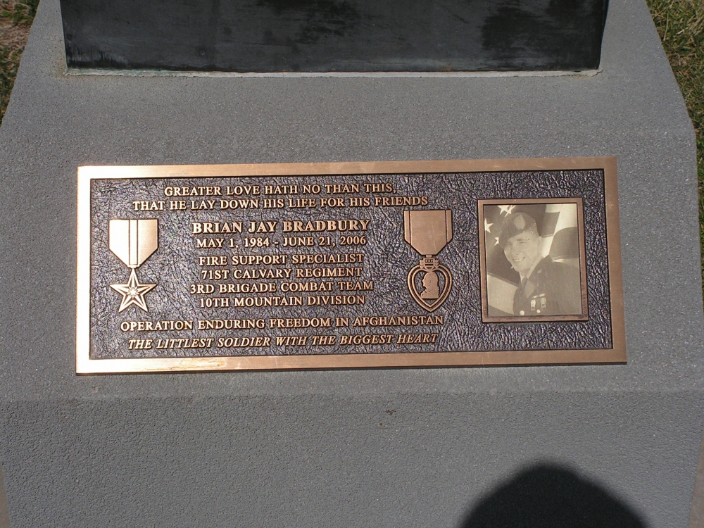 PFC Brian Jay Bradbury Battlefield Cross Memorial