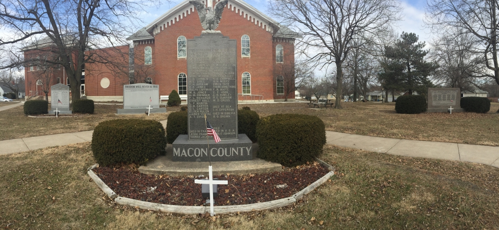 All Monuments in front of the Macon County Courthouse