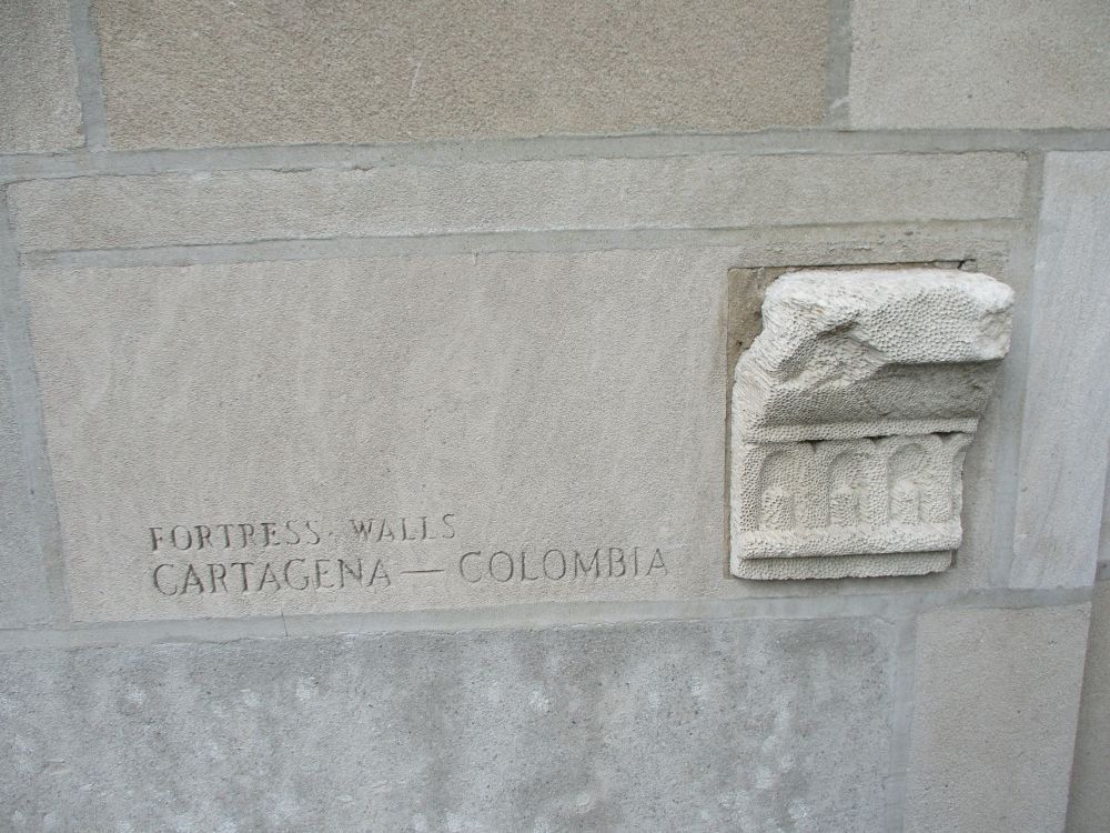 Piece of Cartagena (Colombia) fortress walls, Chicago Tribune Building