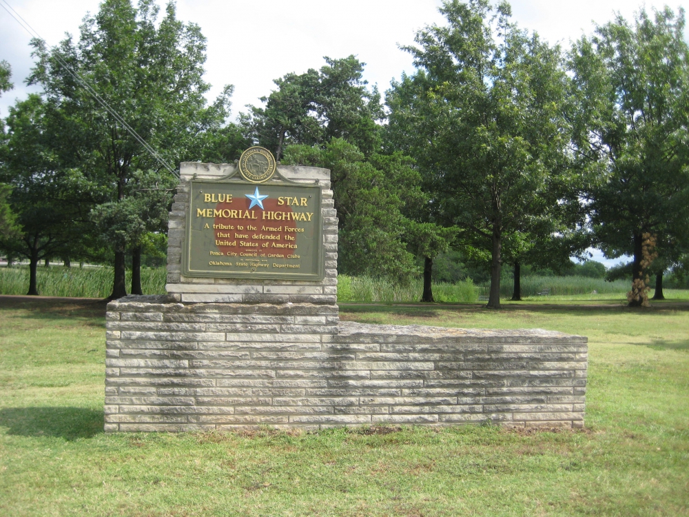 Ponca City, Oklahoma Blue Star Memorial Highway Monument