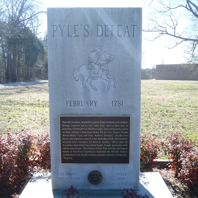 Pyle&#039;s Defeat Monument, Burlington