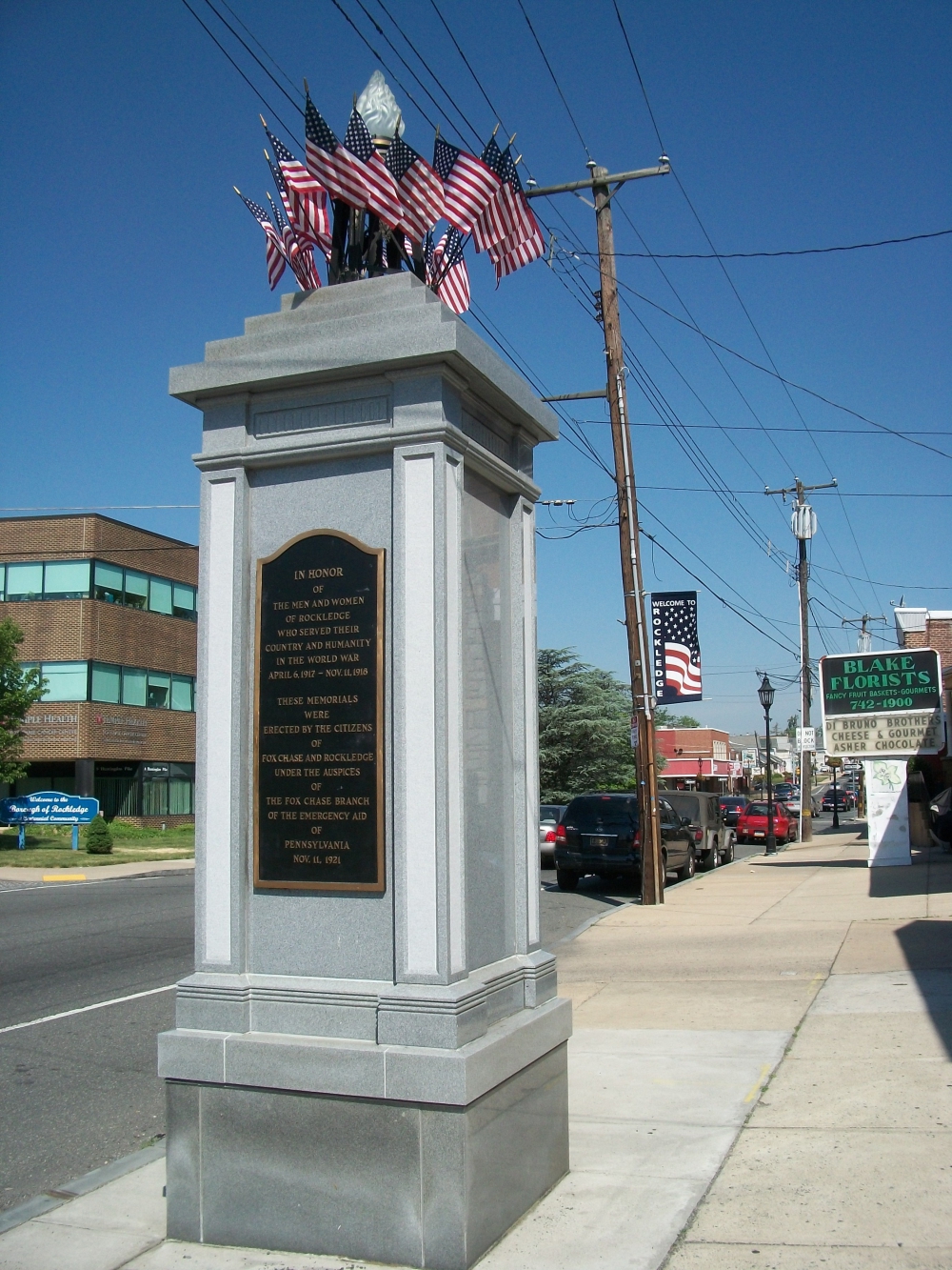 In Honor of the Men and Women who served in World War I from Rockledge Borough (Montomgery County) and Fox chase (city of Philadelphia) Fox Chase