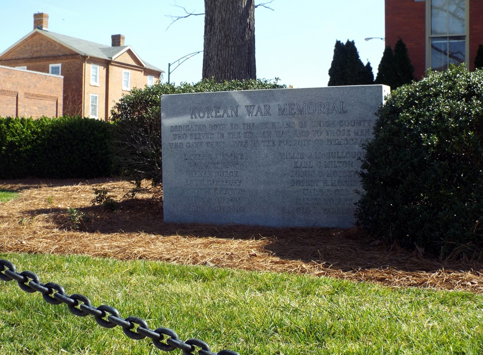 Union County Korean War Memorial, Monroe