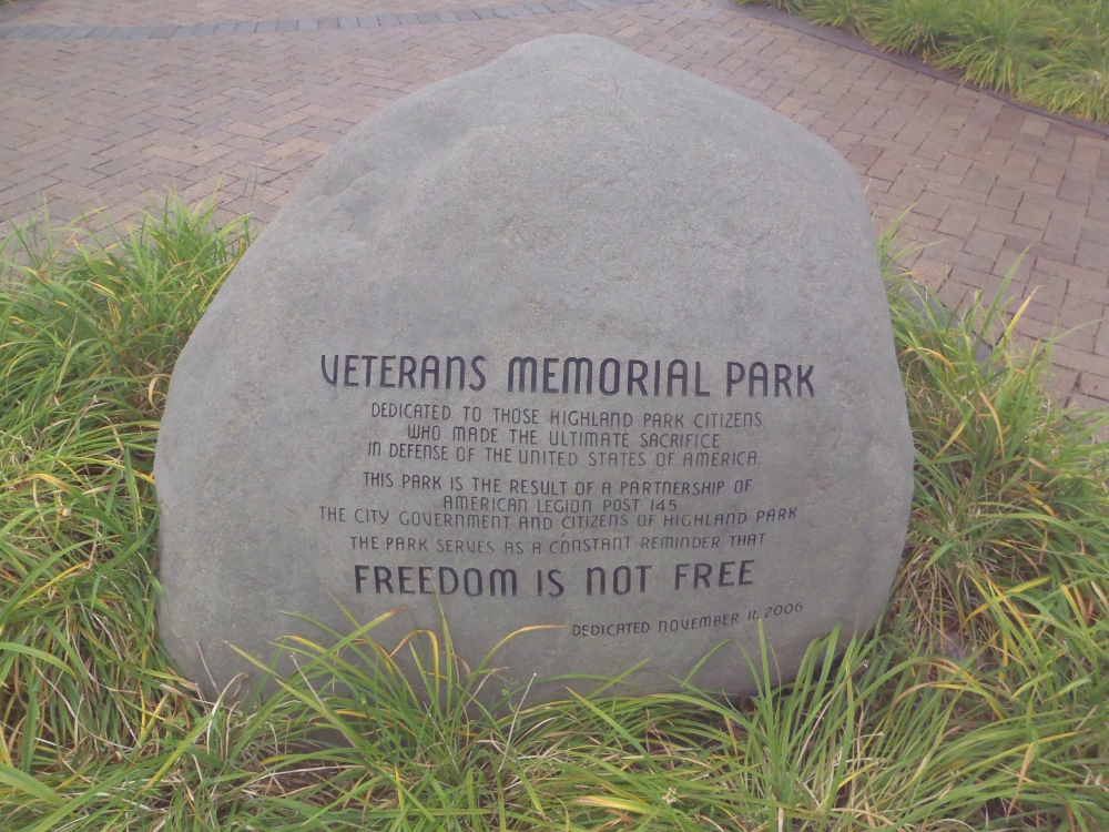 Veterans Memorial Park Marker