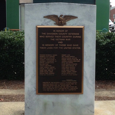 Davidson County Vietnam War and Afghanistan Veterans Memorial, Lexington