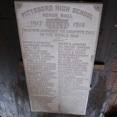 Memorial to Heroes of the World War, Pittsboro