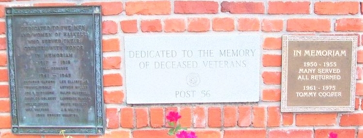War and Veterans Memorial, Haskell, Oklahoma