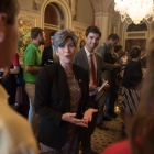 Joni Ernst (R-IA) chats with Olivia Cowart, Haley Hall, Keven Hernandez Nuno and Ethan Lowder in the Senate Reception Room in the US Capitol Building as American Legion Boys Nation and American Legion Auxiliary Girls Nation take to Capitol Hill to meet with their senators and legislative staff on Thursday, July 27, 2017. Photo by Lucas Carter / The American Legion.