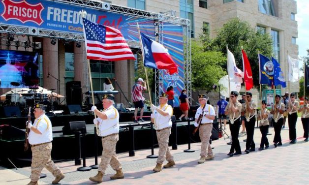 Fourth of July presentation of nation’s colors and service flags at Frisco Freedom Fest 2023