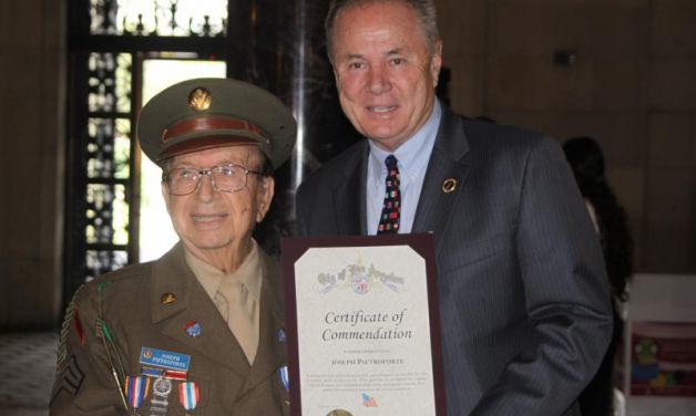 World War II veteran "Bazooka" Joe Pietroforte recognized by Los Angeles City Council