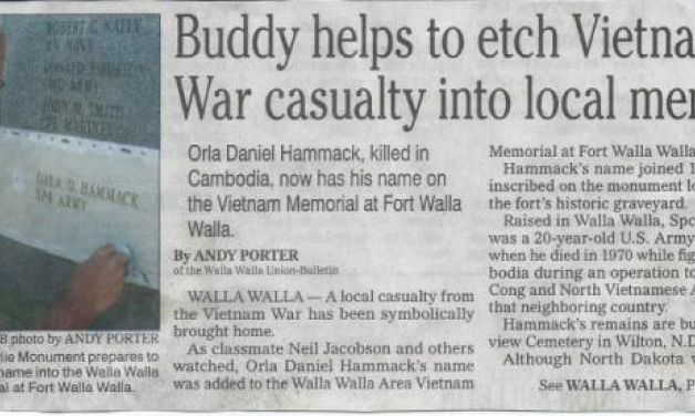 Buddy helps etch Vietnam War casualty into local memory