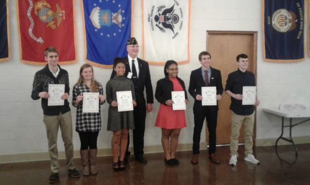 Legion Post 171 recognizes Americanism and Government winners from three Westerville high schools