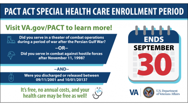 PACT Act special VA enrollment deadline is Sept. 30