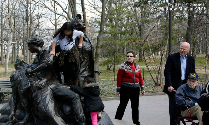 Commander: Kids climbing memorial a 'teachable moment'
