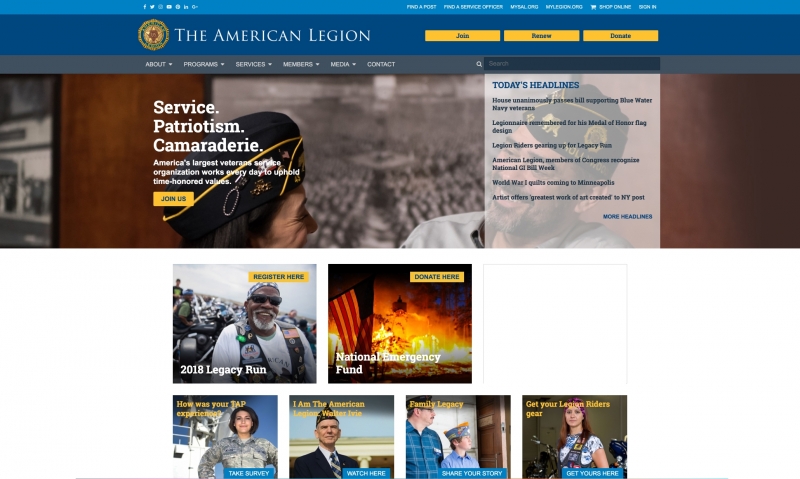 Legion website wins Bronze Award 