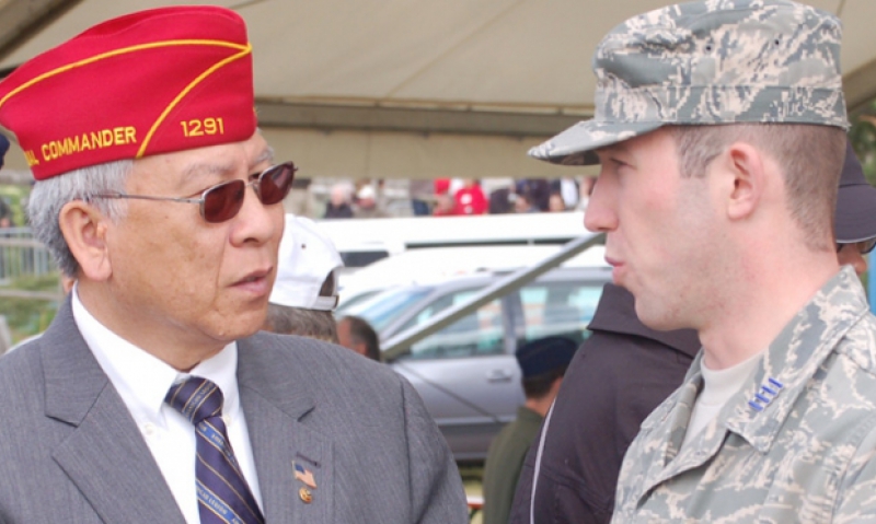 Commander connects with Boys State alum in Normandy