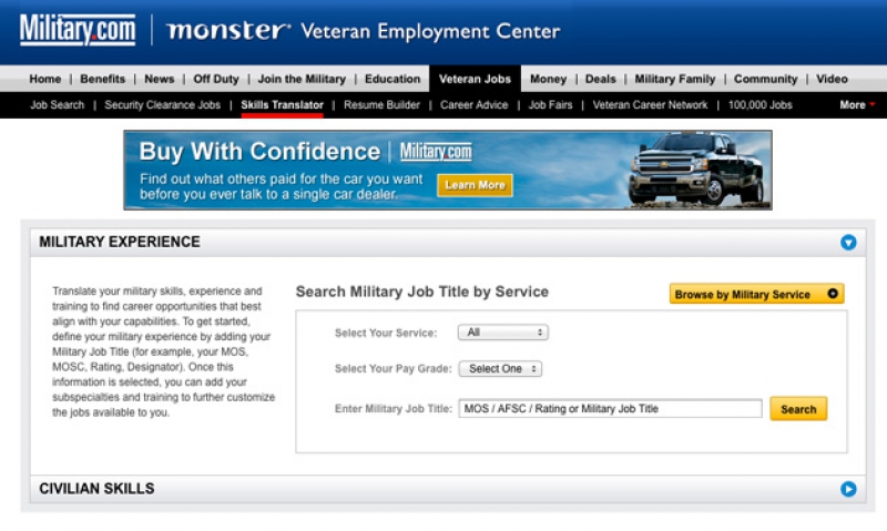 Military.com releases job skills translator