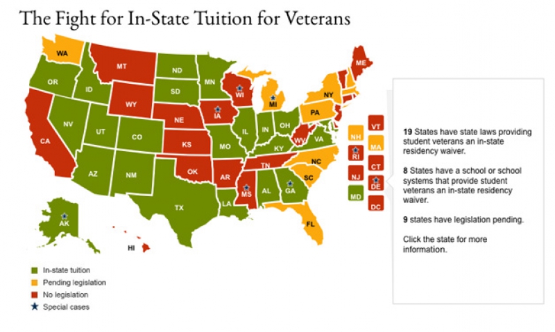 Map helps veterans find best deal on college