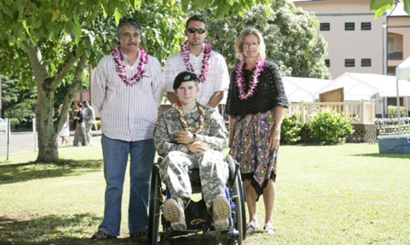 Wounded soldier's family starts trust