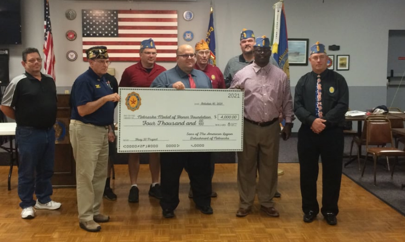 Nebraska SAL donates to Medal of Honor Highway project