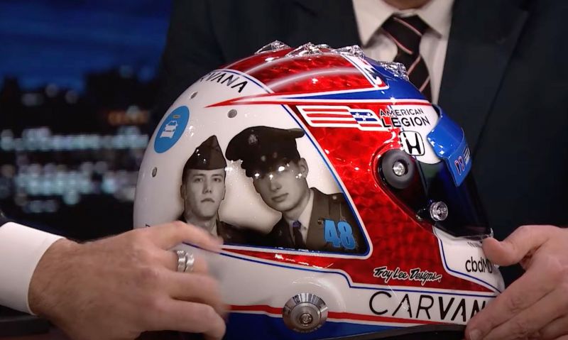 Johnson reveals special helmet for Indy 500