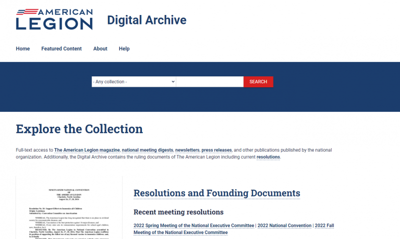 New-look American Legion Digital Archive released