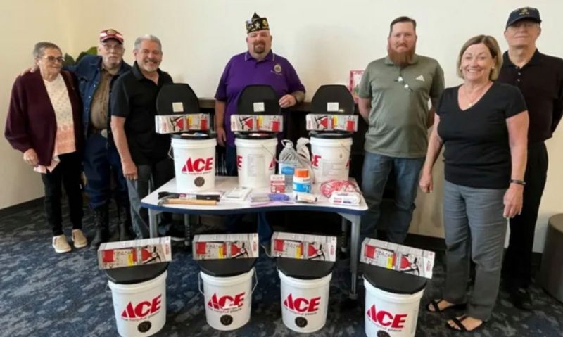 Texas post provides local school safety buckets for emergency preparedness