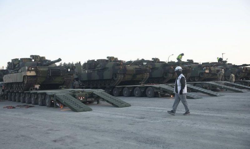 Abrams tanks for training Ukrainians arrive in Europe, Pentagon hopes to begin F-16 pilot training soon