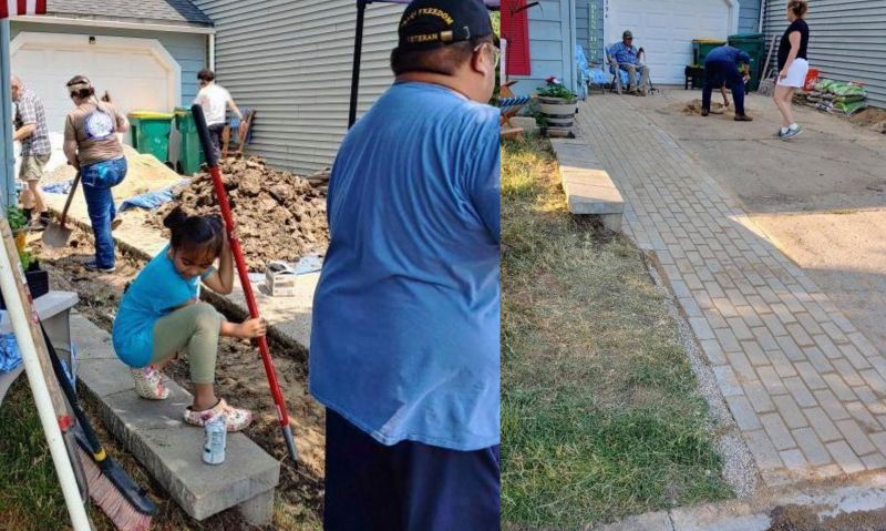 Legionnaires build safe walkway for Korean War veteran