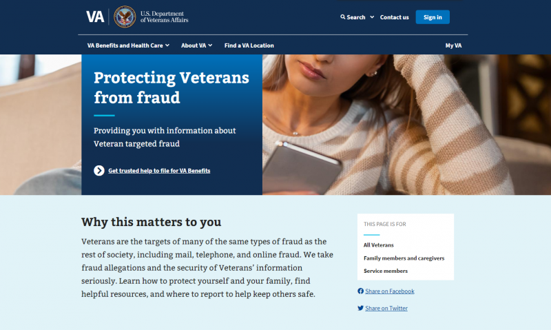 VA launches new fraud-protection website
