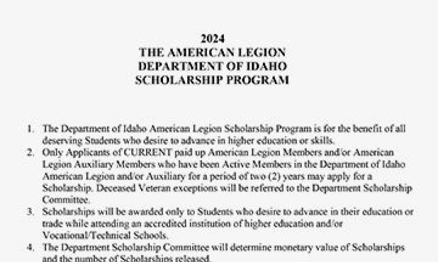 Dept of Idaho Scholarship